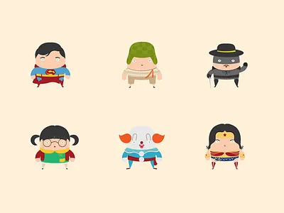 Childhood bozo chavo chilindrina hero illustration superhero superheroes superman woman wonder