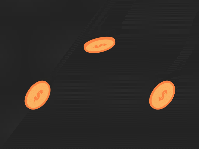 Coin Flip 2.5d animation coin flip gif loop