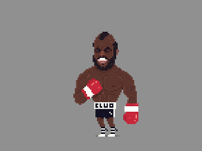 Pixel Clubber Lang 80s 8bit boxing character game illustration movie mr. t pixel art rocky