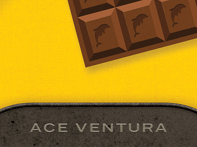 Dolphin chocolate ace ventura baking chocolate dolphin fan art illustration movie poster