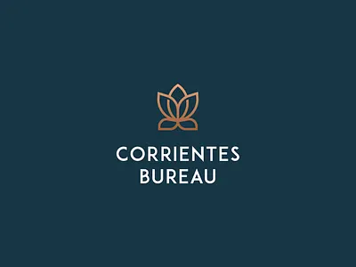 Corrientes Bureau branding clever elegant flat flower logo lotus luxury mark stroke
