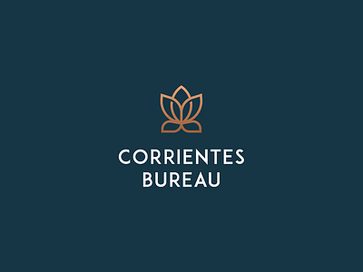 Corrientes Bureau branding clever elegant flat flower logo lotus luxury mark stroke