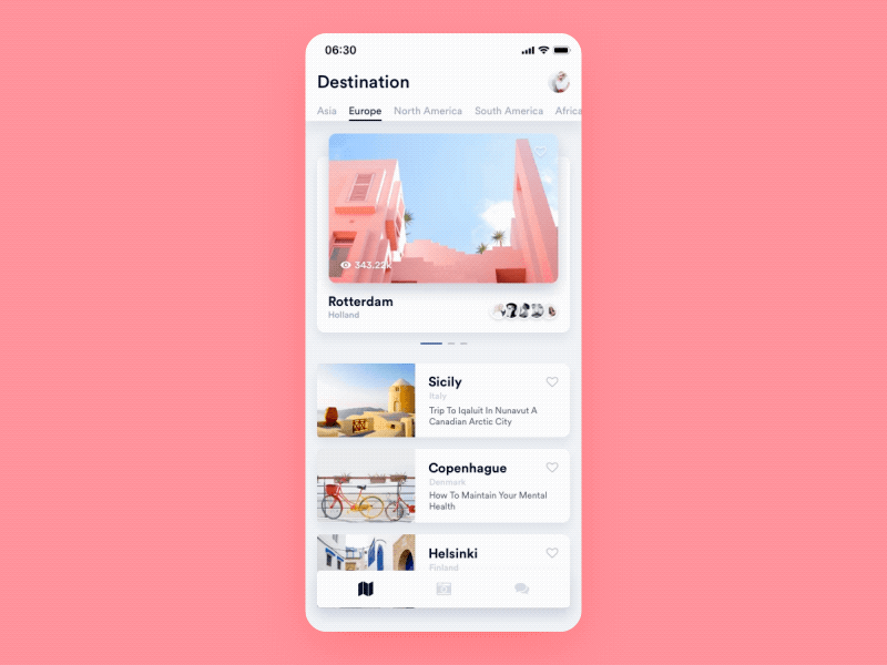 Travel app motion design 2018 app color design motion ui ux