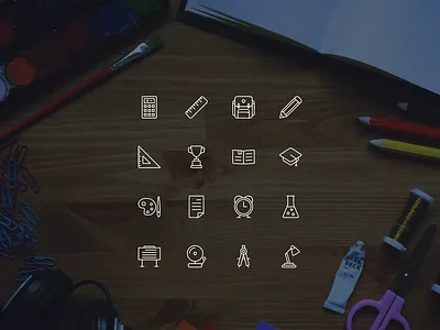 School and education icons education educational icon icon a day line line art outline school