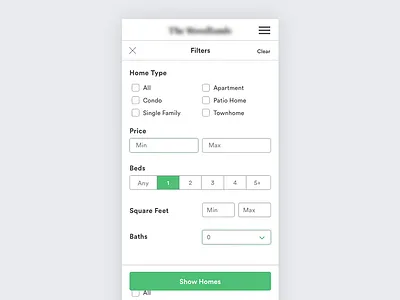 Mobile Home Finder filter home mobile mobile app mobile app design real estate responsive ui ux