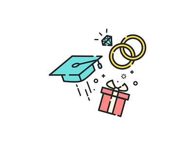 Special event birthday event gift graduation happy icon iconography illustration iphone logo special ui ux ui app wedding