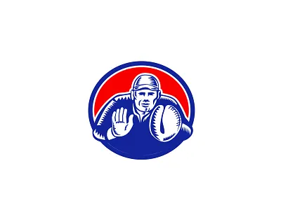 Baseball Catcher Oval Woodcut baseball catch catcher glove male man mitt oval pitcher player retro round sport sportsman woodcut