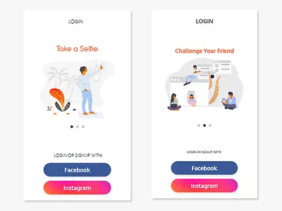 Walkthought app mobile ui selfie app walkthpught
