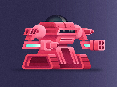 Battle Bot 3d battle bot cannon fight flat guns illustration robot robotic tank