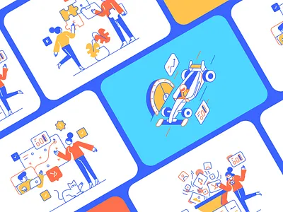 Web Illustration Design Work character design flat illustration vector web