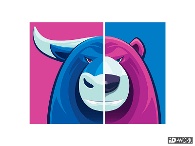 bull and bear mascot adobe illustrator art cartoon character character art design digitaldrawing graphic design graphicart graphics illustration illustrator logo mascot symbol vector vector artwork vectorart vectorgraphics vectorillustration