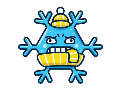 Ice Cold - Funny Meteo Character Icon cartoon character children cold cute emoji emoticon flat funny ice icon illustration kids mascot meteo outline snowflake sticker weather winter