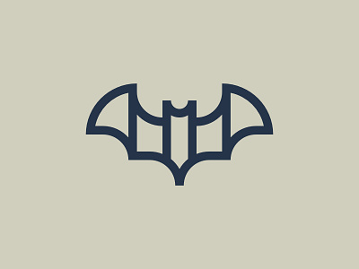 Bat animal bat icon line logo modern symbol