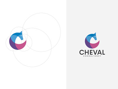 CHEVAL CONSULTANCY LOGO animal animals branding logo chevel consultancy corporate logo creative golden ratio horse icon logo ravi patil shape