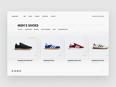 Adidas concept card browser card concept design figma figmadesign home interface site typography ui ux web web design website