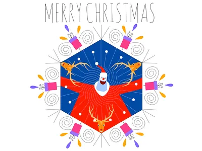 merry christmas flat design vectoral illustration . app art artwork branding christmas design draw drawing flat flat 2d flat design geometric geometric art icon illustration logo ui ux vector web