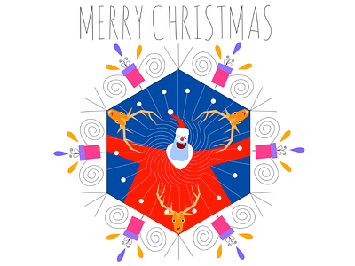 merry christmas flat design vectoral illustration . app art artwork branding christmas design draw drawing flat flat 2d flat design geometric geometric art icon illustration logo ui ux vector web