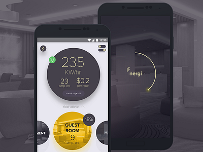 Electricity monitor Mobile application design dark app dark background hcd luxury design mobile app design mobile design premium real estate