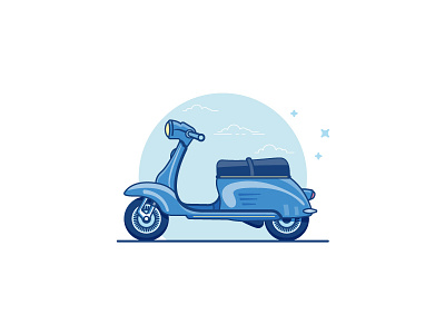 Scooter 80s amore bike kit biking blue city cool flat design italian minimal retro scooter summer vintage