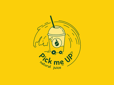 Pick me Up! label design logo sign sticker vector