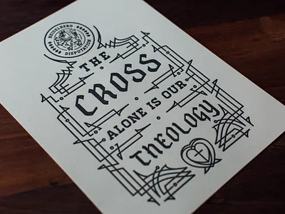 Heidelberg Disputation (Letterpress) badge engraving etching illustration line art line enrgaving peter voth design typography vector