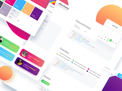 Design system allovoisins cards color scheme components date picker design design system inputs password