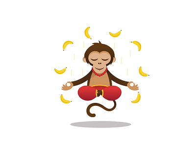 Enlightenment Bananas bananas design follow graphic illustration meditation monkey monkey logo vector yoga