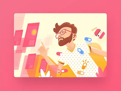 Hero Illustration clean doctor flat header hero illustation landing page logo middle east minimal ui ux web
