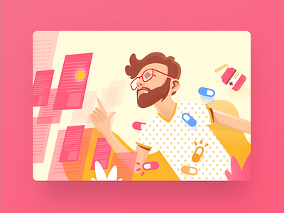 Hero Illustration clean doctor flat header hero illustation landing page logo middle east minimal ui ux web