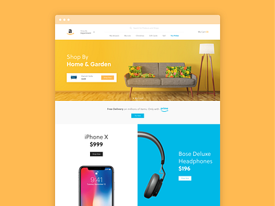 Amazon Home Redesign amazon ecommerce redesign shopping ui ux website