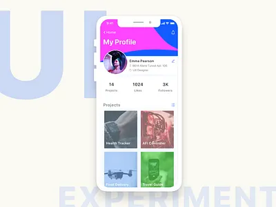 My Profile app colour design dribbble inspiration ios iphone 10 minimal mobile practice profile ui ux