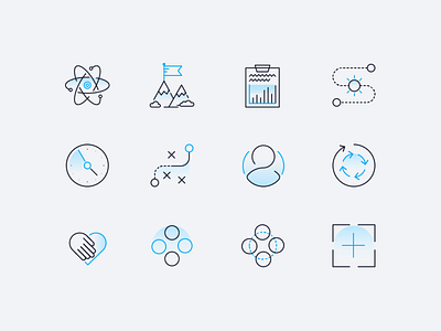 Perdoo Iconography blue clean iconography icons