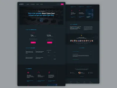 pureMix. landing design landing page music music artwork ux ui