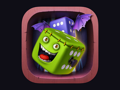 Halloween Backgammon app icon artua backgammon bat character character design concept design dice game game art game design halloween icon illustration ios