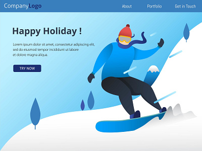 Winter Sport | Landing Page character flat illustration snowboard sport vector winter