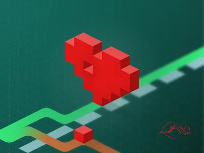 Paths gimp heart illustration isometric love paths