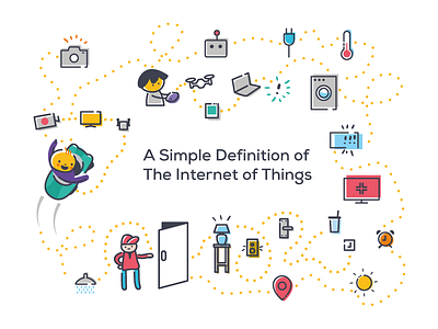 The Internet of Things community connected design devices digital graphicdesign icon illustration iot logo objects tech things ui ux vector visuals wia