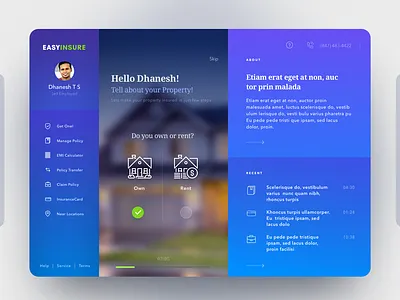 Insurance app concept blue branding colors design icon insurance company typography ui vibrant colors