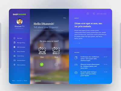 Insurance app concept blue branding colors design icon insurance company typography ui vibrant colors