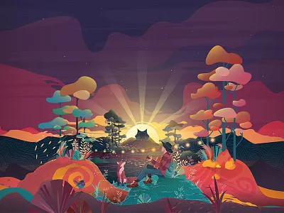 Festival de Poupet animal art design graphic graphisme illustration illustrator landscape music nature paulliaigre vector