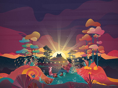 Festival de Poupet animal art design graphic graphisme illustration illustrator landscape music nature paulliaigre vector