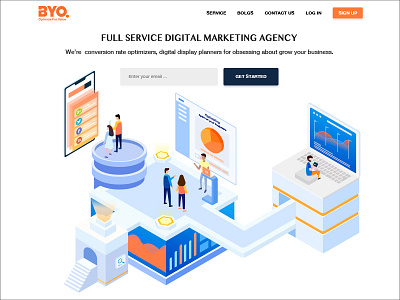 Digital Marketing 2.5d design digital advertising illustration isometric marketing seo