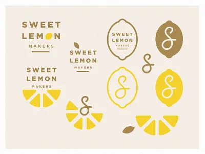 Sweet Lemon - branding exploration branding citrus identity lemon lemons logo s slices sweet sweet lemon texture