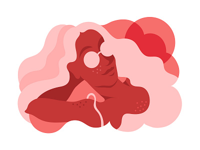 Beautiful red sunset beautiful color design girl graphic art illustration pinky red sun sun glasses sunset vector woman
