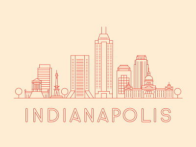 Indianapolis Skyline color design graphic design icon illustration indianapolis modern skyline typography vector