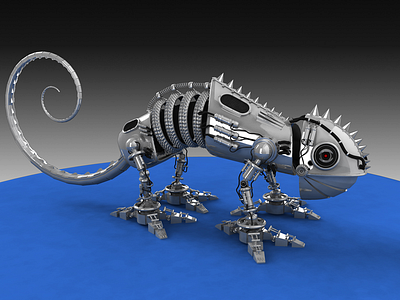 Robo Chameleon 3d animal autodesk maya chameleon dribbble redshift render robo robot