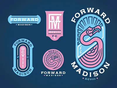 Forward FC flamingo illustration monogram soccer
