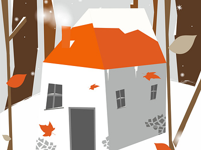 House In The Woods christmas card design graphic design illustration illustration design vector winter is coming