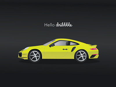 First Dribbble car debute minimalist porsche ui ux