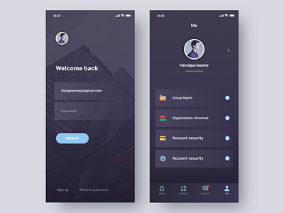 SIGN IN app balck interface iphonex ui ux web